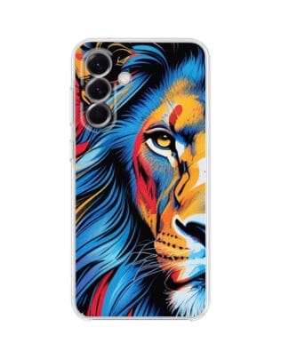 Etui do Samsung Galaxy A56 5G przeźroczyste, silikonowe Flexi, Dzika Mandala, Lwie spojrzenie