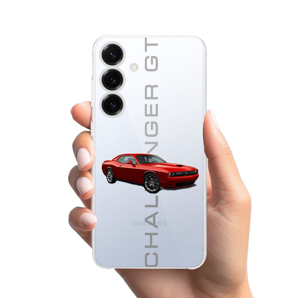 Etui do Samsung Galaxy S25 Plus przeźroczyste, silikonowe Flexi, Szybkie Auta, czerwony Challenger GT - obrazek 2
