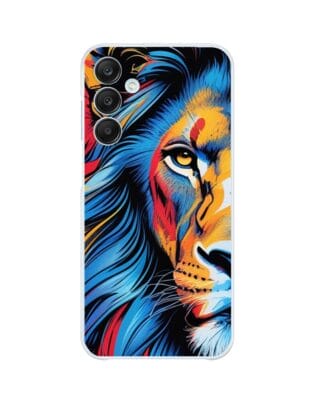 Etui do Samsung Galaxy M35 5G przeźroczyste, silikonowe Flexi, Dzika Mandala, Lwie spojrzenie