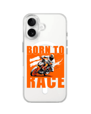 Etui do iPhone 16 z MagSafe przeźroczyste, silikonowe Flexi, Bikers, Ścigacz