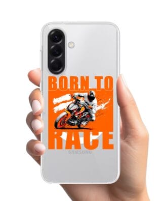 Etui do Samsung Galaxy A56 5G z MagSafe przeźroczyste, silikonowe Flexi, Bikers, Ścigacz