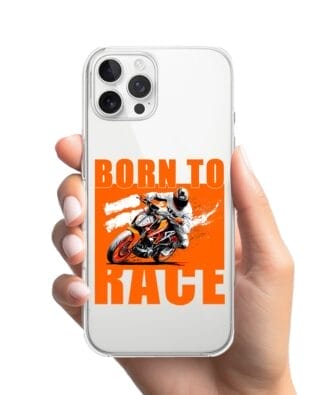 Etui do iPhone 12 Pro przeźroczyste, silikonowe Flexi, Bikers, Ścigacz