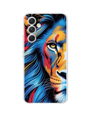Etui do Samsung Galaxy A54 5G przeźroczyste, silikonowe Flexi, Dzika Mandala, Lwie spojrzenie