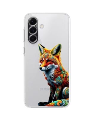 Etui do Samsung Galaxy A56 5G przeźroczyste, silikonowe Flexi, Dzika Mandala, Lis