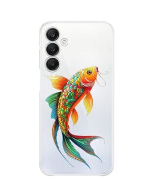 Etui do Samsung Galaxy A25 5G przeźroczyste, silikonowe Flexi, Dzika Mandala, Złota ryba