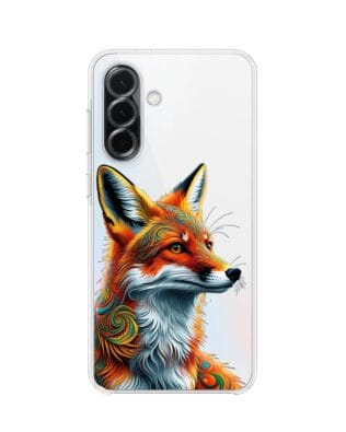 Etui do Samsung Galaxy A36 5G przeźroczyste, silikonowe Flexi, Dzika Mandala, Twarz lisa
