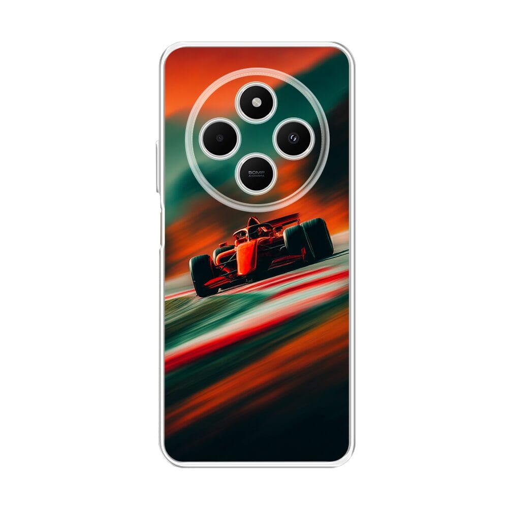 Etui do Xiaomi POCO C75 przeźroczyste, silikonowe Flexi, Szybkie Auta, Wyścig F1