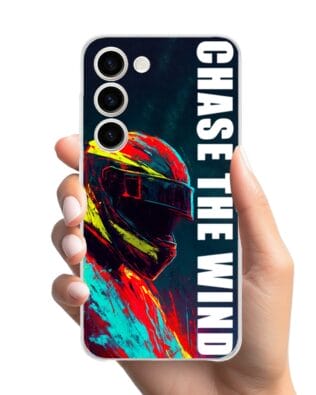 Etui do Samsung Galaxy S23 Plus przeźroczyste, silikonowe Flexi, Bikers, Chase The Wind