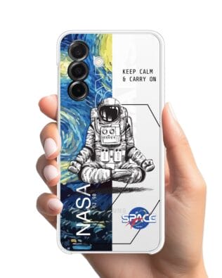 Etui do Samsung Galaxy A26 5G przeźroczyste, silikonowe Flexi, Keep Calm in Cosmos
