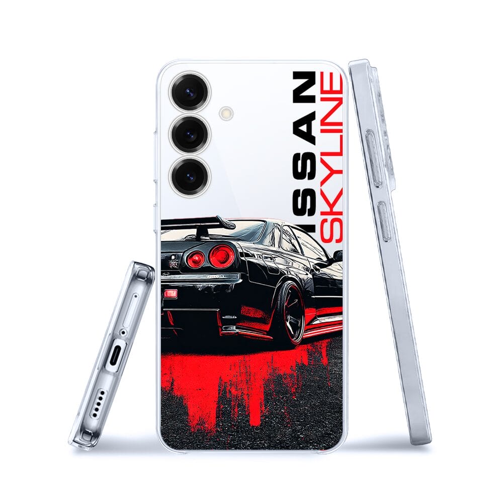 Etui do Samsung Galaxy S25 przeźroczyste, silikonowe Flexi, Szybkie Auta, czarny Skyline - obrazek 3