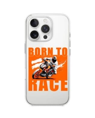 Etui do iPhone 16 Pro przeźroczyste, silikonowe Flexi, Bikers, Ścigacz