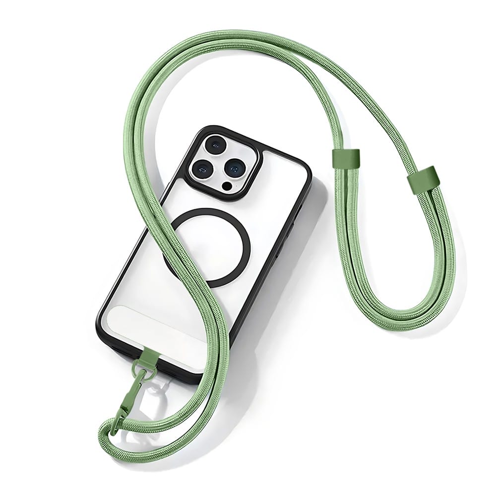 Smycz do telefonu, regulowana, zielona - obrazek 2