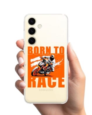 Etui do Samsung Galaxy S24 Plus przeźroczyste, silikonowe Flexi, Bikers, Ścigacz