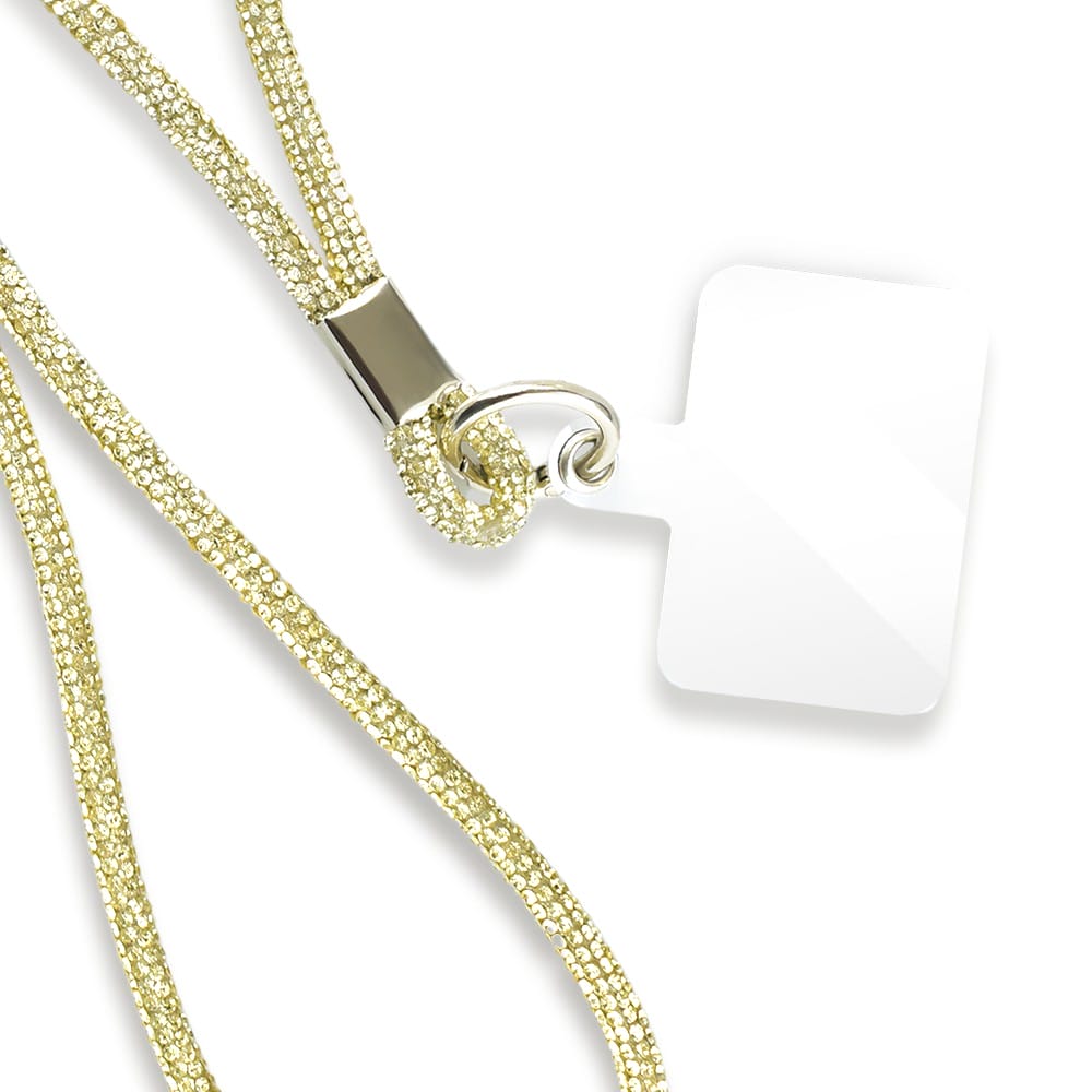 Krótka smycz, pasek na nadgarstek do telefonu, złota, błyszcząca - obrazek 4