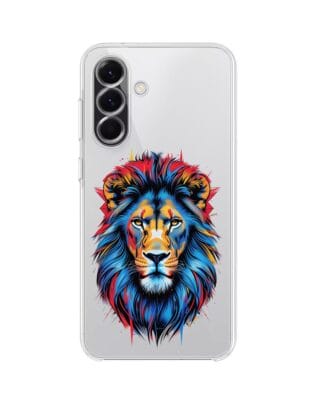 Etui do Samsung Galaxy A56 5G przeźroczyste, silikonowe Flexi, Dzika Mandala, Lew