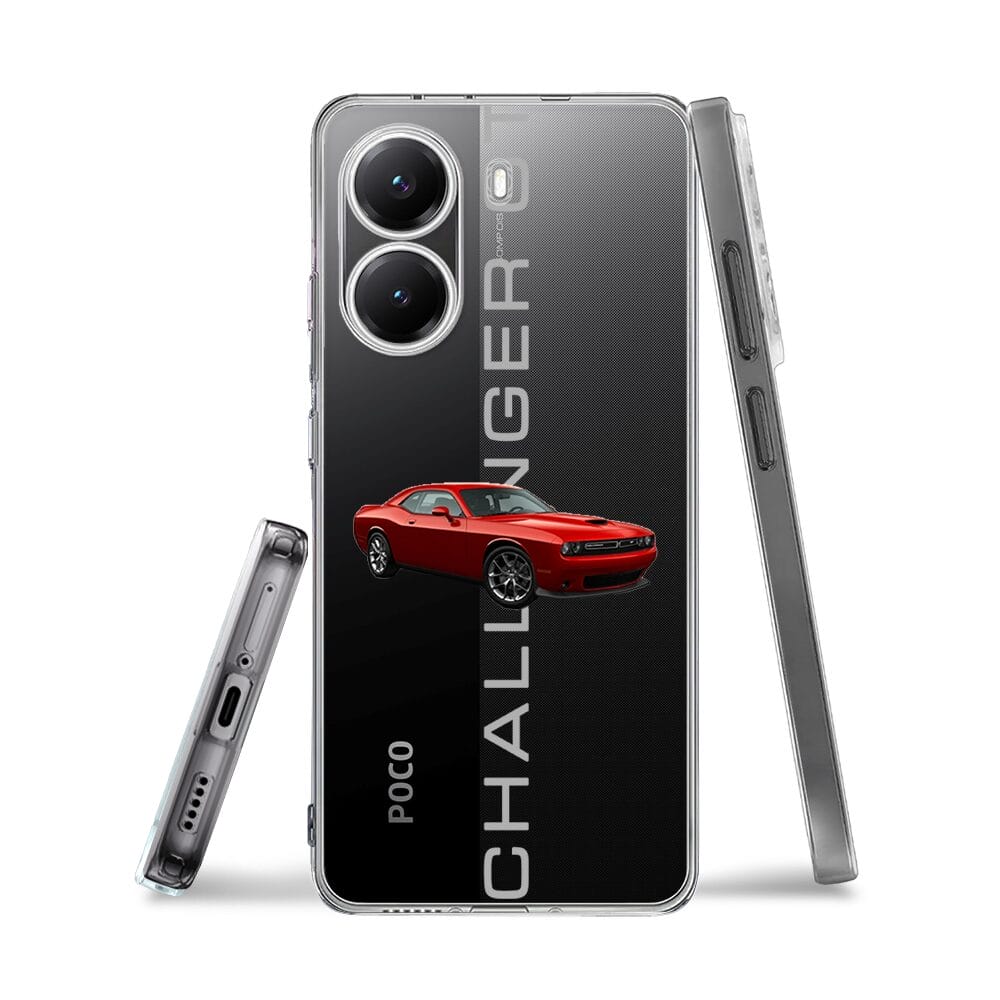 Etui do Xiaomi POCO X7 Pro przeźroczyste, silikonowe Flexi, Szybkie Auta, czerwony Challenger GT - obrazek 3