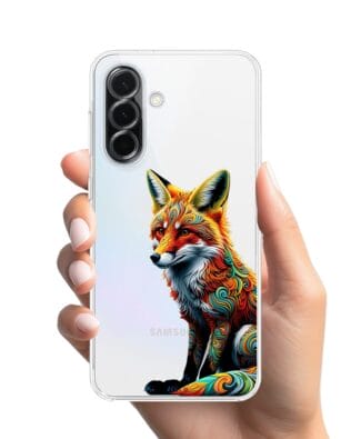 Etui do Samsung Galaxy A36 5G przeźroczyste, silikonowe Flexi, Dzika Mandala, Lis