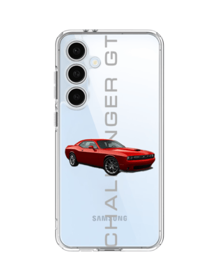 Etui do Samsung Galaxy S24 FE przeźroczyste, silikonowe Flexi, Szybkie Auta, czerwony Challenger GT