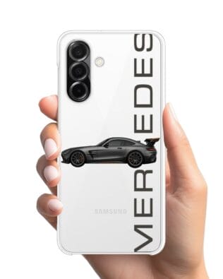 Etui do Samsung Galaxy A26 5G przeźroczyste, silikonowe Flexi, Szybkie Auta, Stalowe AMG-GT