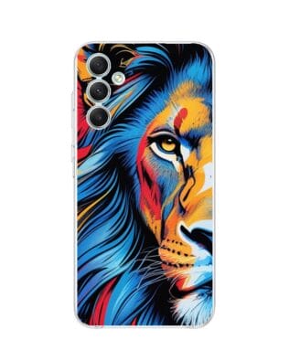 Etui do Samsung Galaxy A34 5G przeźroczyste, silikonowe Flexi, Dzika Mandala, Lwie spojrzenie