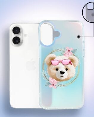 Etui do iPhone 16 Plus IBIZU California Sunset, zmieniające kolor, Flower Queen, miś z kwiatami