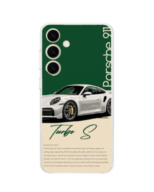 Etui do Samsung Galaxy S24 przeźroczyste, silikonowe Flexi, Szybkie Auta, Elegancja 911