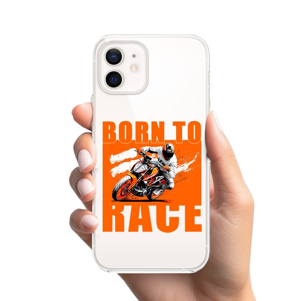 Etui do iPhone 12 przeźroczyste, silikonowe Flexi, Bikers, Ścigacz - obrazek 2