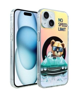 Etui do iPhone 15 IBIZU California Sunset, zmieniające kolor, Blue Car, niebieski samochód