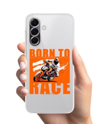 Etui do Samsung Galaxy A56 5G przeźroczyste, silikonowe Flexi, Bikers, Ścigacz