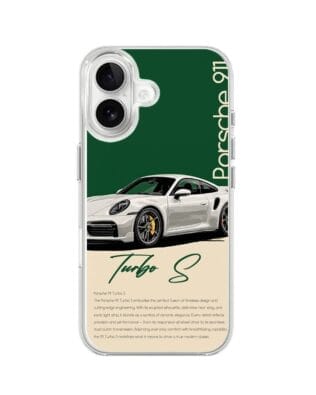 Etui do iPhone 16 Plus z MagSafe przeźroczyste, silikonowe Flexi, Szybkie Auta, Elegancja 911