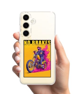 Etui do Samsung Galaxy S24 z MagSafe przeźroczyste, silikonowe Flexi, Bikers, Motocyklem przez świat