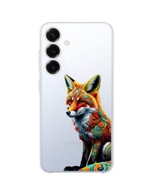 Etui do Samsung Galaxy S25 Plus przeźroczyste, silikonowe Flexi, Dzika Mandala, Lis