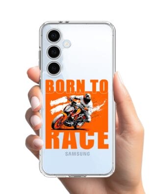 Etui do Samsung Galaxy S24 FE przeźroczyste, silikonowe Flexi, Bikers, Ścigacz