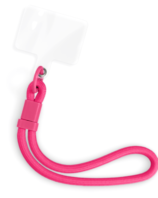 Regulowana smycz, krótki pasek na nadgarstek do telefonu, ciemny różowy