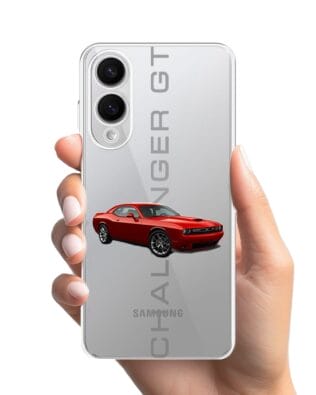 Etui do Samsung Galaxy S25 Edge przeźroczyste, silikonowe Flexi, Szybkie Auta, czerwony Challenger GT