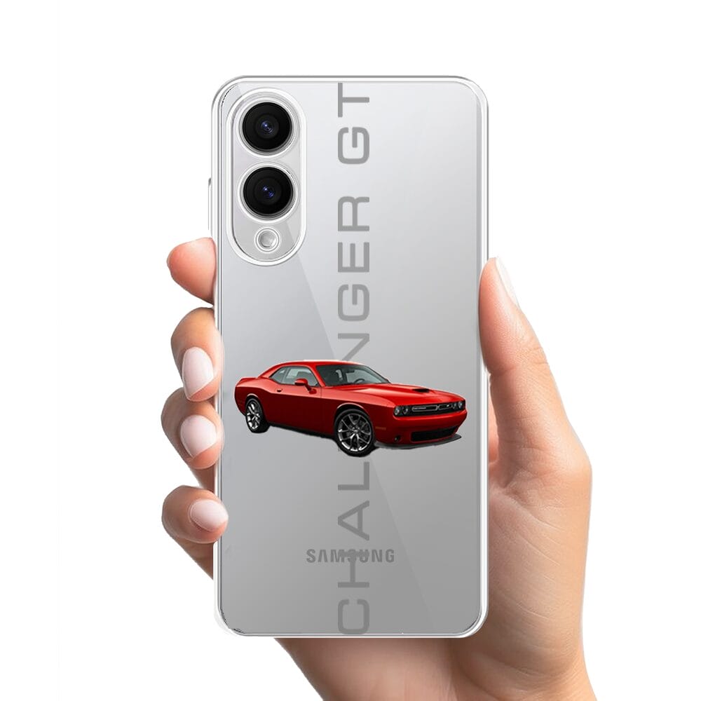 Etui do Samsung Galaxy S25 Edge przeźroczyste, silikonowe Flexi, Szybkie Auta, czerwony Challenger GT - obrazek 2