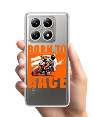 Etui do Xiaomi 14T przeźroczyste, silikonowe Flexi, Bikers, Ścigacz