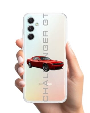 Etui do Samsung Galaxy A34 5G przeźroczyste, silikonowe Flexi, Szybkie Auta, czerwony Challenger GT
