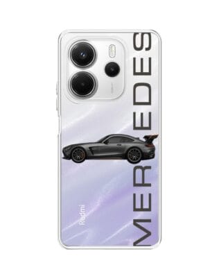 Etui do Xiaomi Redmi Note 14 4G przeźroczyste, silikonowe Flexi, Szybkie Auta, Stalowe AMG-GT