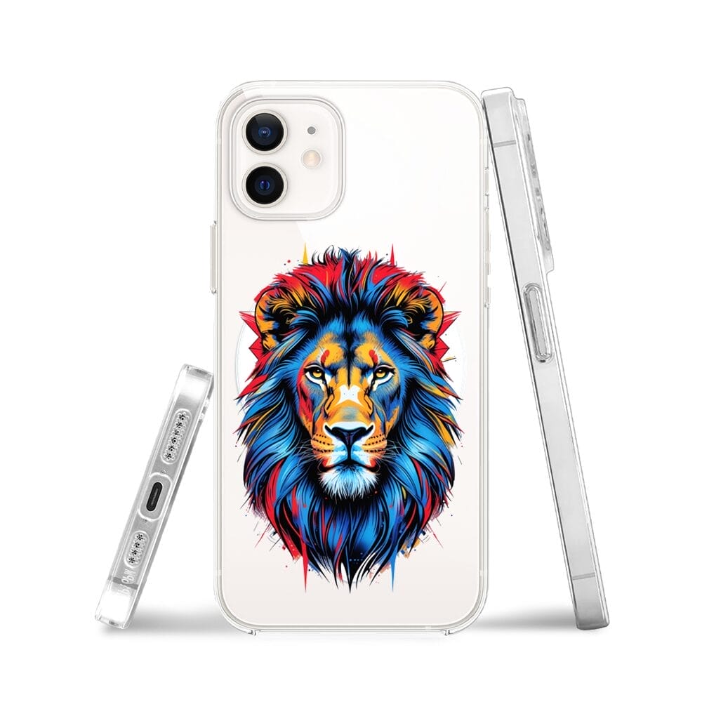 Etui do iPhone 12 z MagSafe przeźroczyste, silikonowe Flexi, Dzika Mandala, Lew - obrazek 3