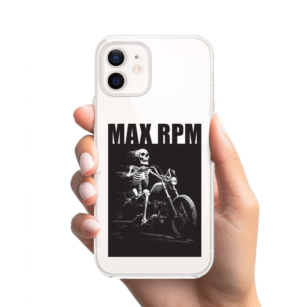 Etui do iPhone 12 przeźroczyste, silikonowe Flexi, Bikers, Ghost Rider - obrazek 2