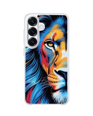Etui do Samsung Galaxy S25 z MagSafe przeźroczyste, silikonowe Flexi, Dzika Mandala, Lwie spojrzenie