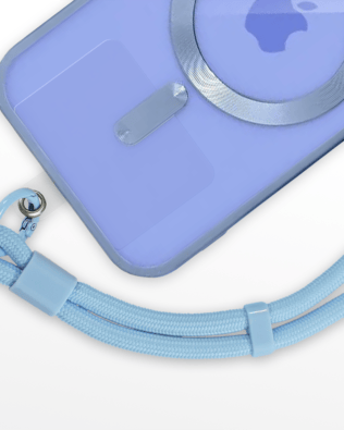 Regulowana smycz, krótki pasek na nadgarstek do telefonu, niebieska