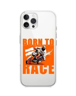 Etui do iPhone 12 Pro przeźroczyste, silikonowe Flexi, Bikers, Ścigacz