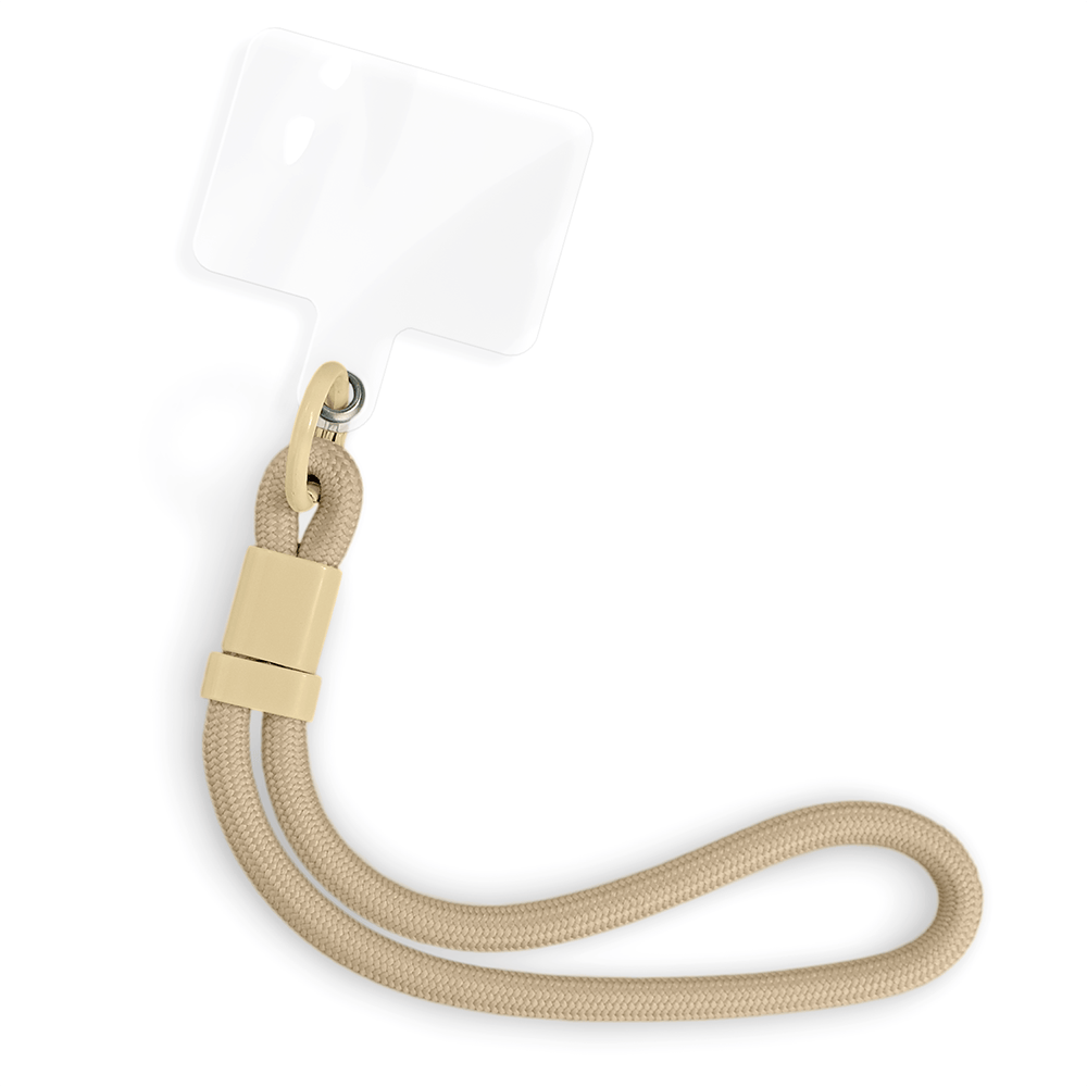 Regulowana smycz, krótki pasek na nadgarstek do telefonu, beżowa