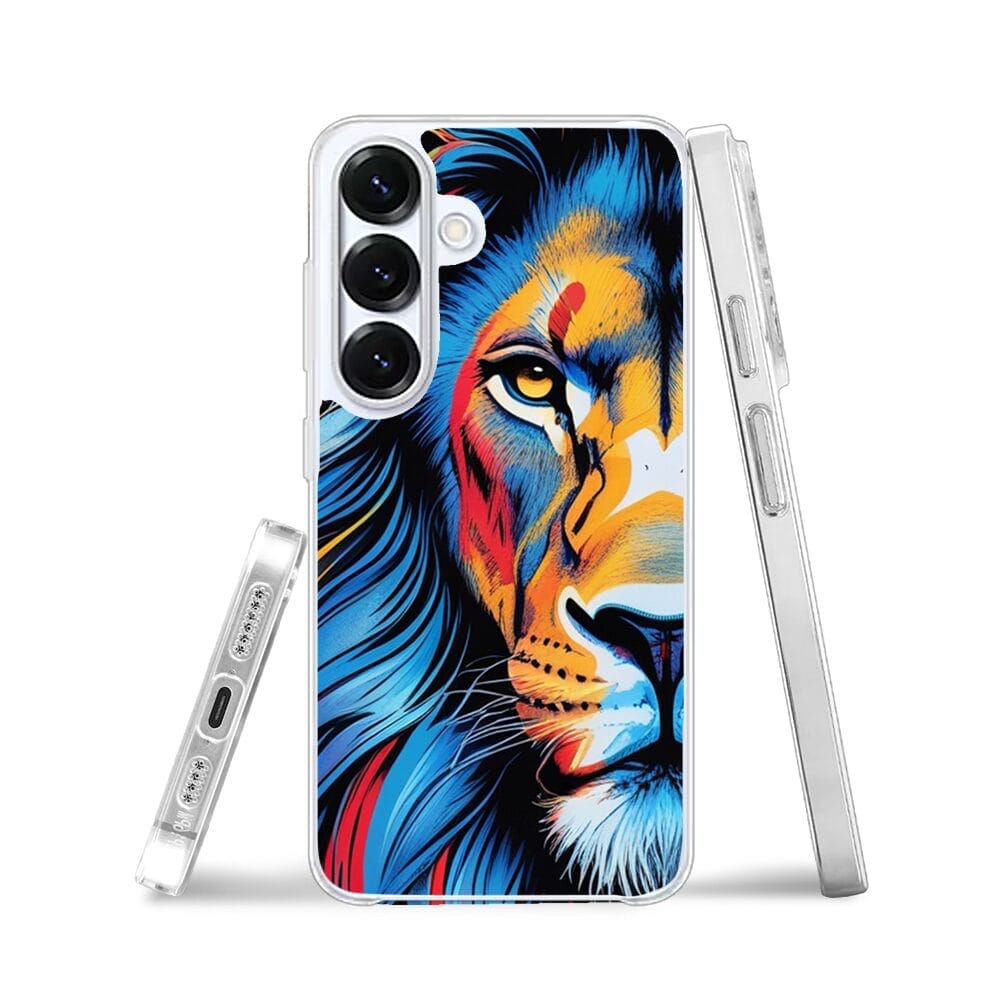 Etui do Samsung Galaxy S25 z MagSafe przeźroczyste, silikonowe Flexi, Dzika Mandala, Lwie spojrzenie - obrazek 3