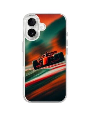 Etui do iPhone 16 Plus z MagSafe przeźroczyste, silikonowe Flexi, Szybkie Auta, Wyścig F1