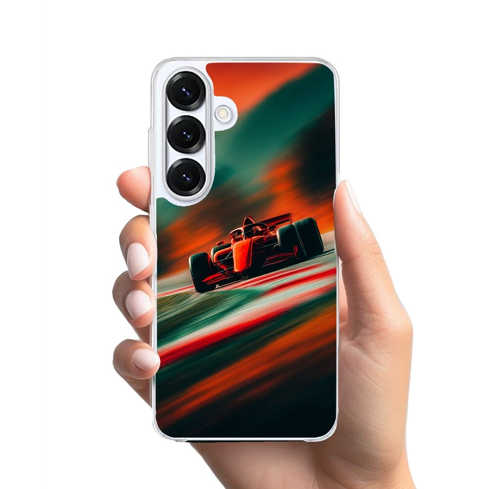 Etui do Samsung Galaxy S25 Plus z MagSafe przeźroczyste, silikonowe Flexi, Szybkie Auta, Wyścig F1 - obrazek 2