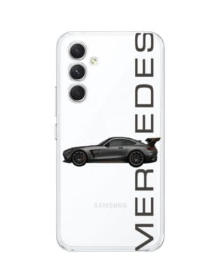 Etui do Samsung Galaxy A54 5G przeźroczyste, silikonowe Flexi, Szybkie Auta, Stalowe AMG-GT
