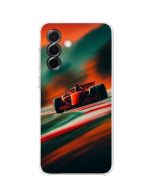 Etui do Samsung Galaxy A36 5G przeźroczyste, silikonowe Flexi, Szybkie Auta, Wyścig F1
